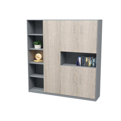 Display Unit | Open Book Shelf | Hinge Doors | Pigeon Hole | No Lock