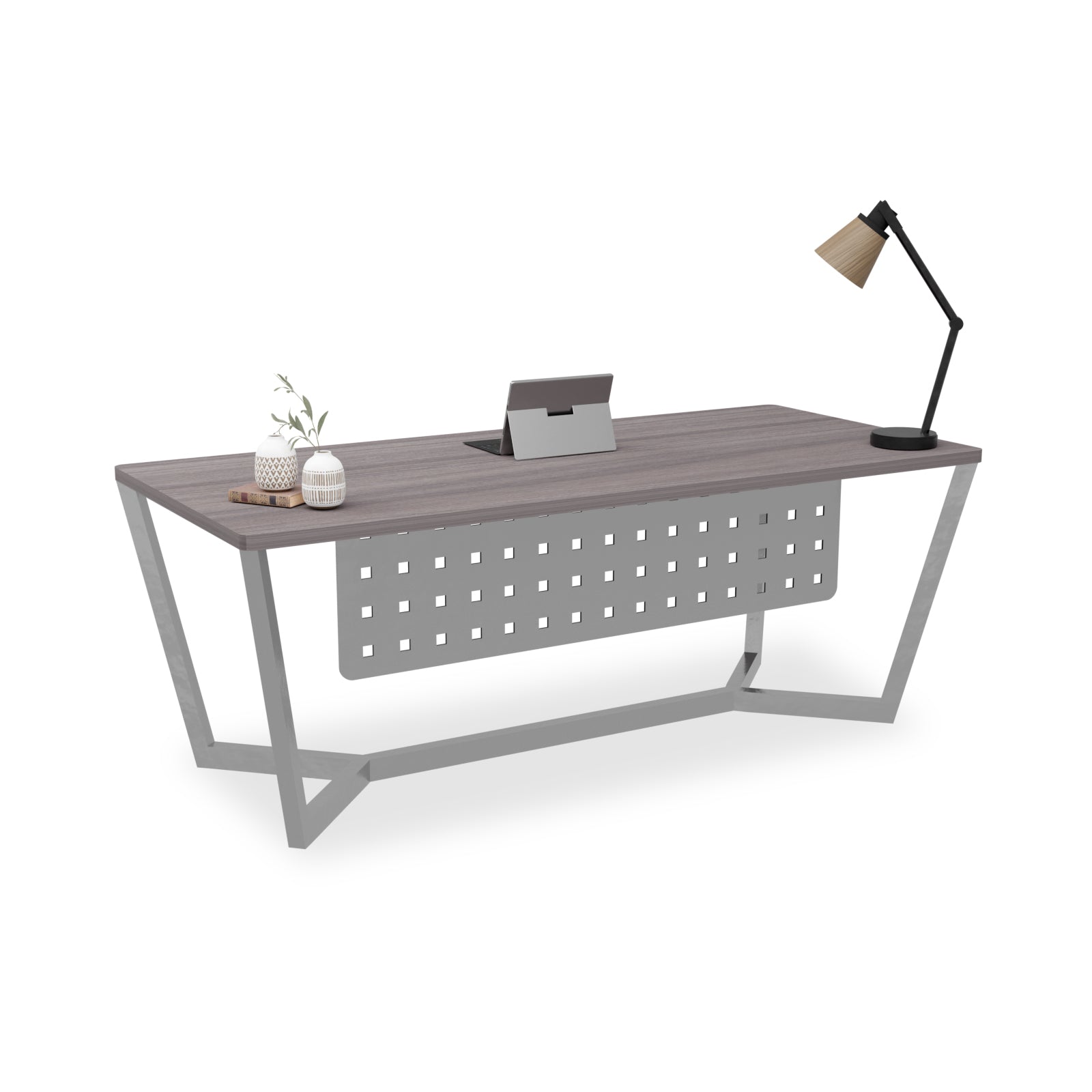 Integrated Office Desk Full Steel Frame | Office Pro