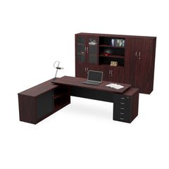 Nevada Office Desk with Roller Door Credenza