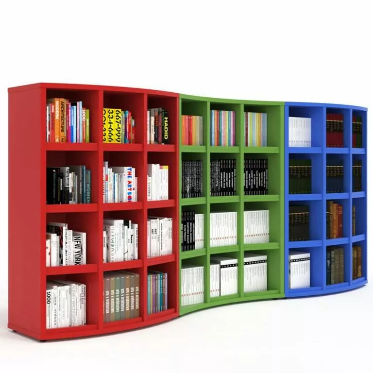3 Tier Curbed Bookcase