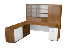 Nevada Office Desk with Roller Door Credenza